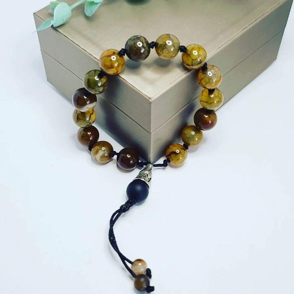 Crackle Agate prayer Bracelet